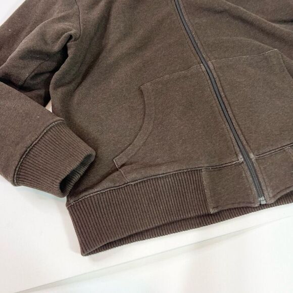 Vintage Old Navy Sweater Womens Large Brown Cotton Blend Long Sleeve Full Zip - Picture 2 of 9